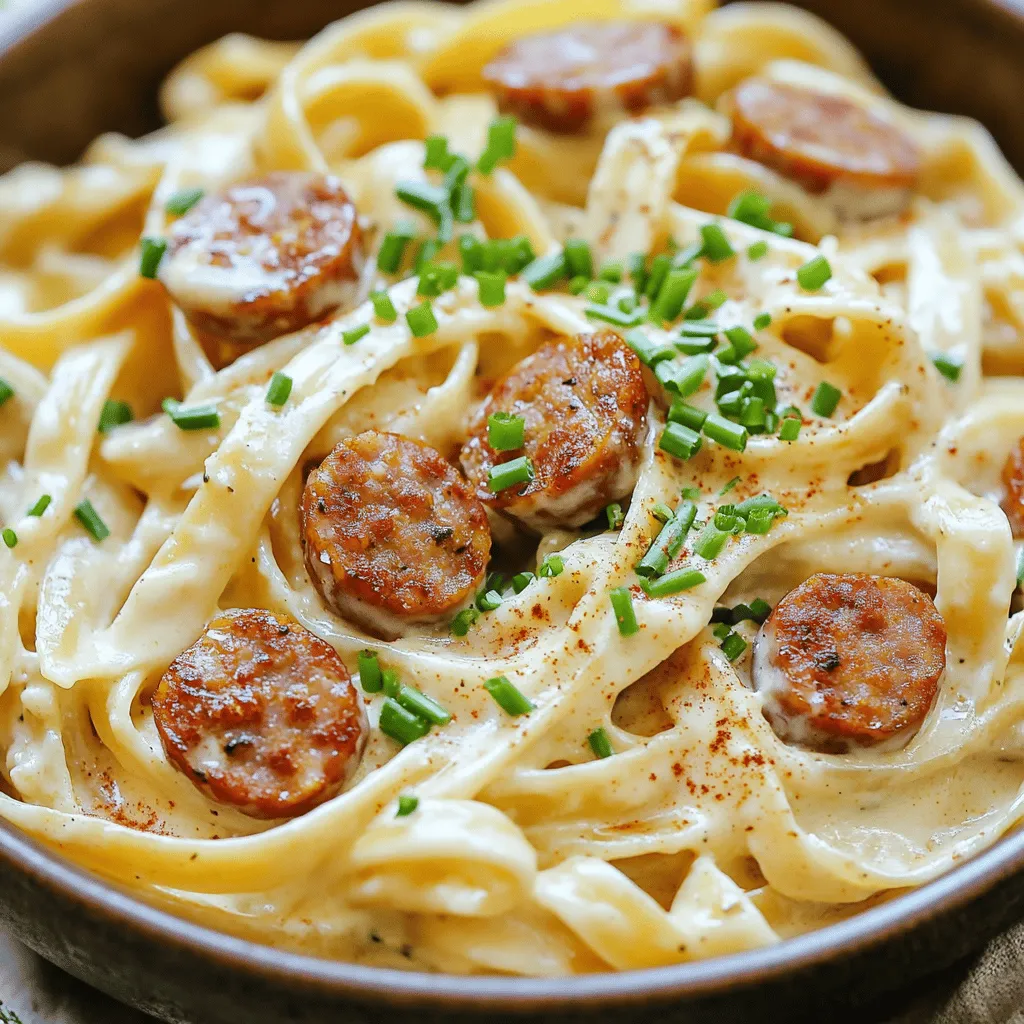 Creamy Cajun Alfredo mit geräucherter Wurst Rezept