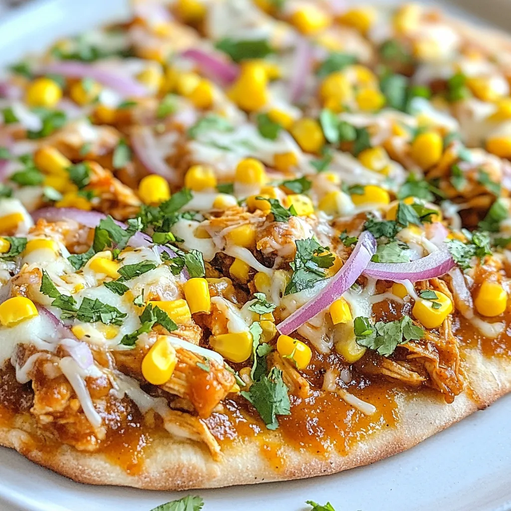 BBQ Chicken Flatbread Pizza Herzhaft und Einfach