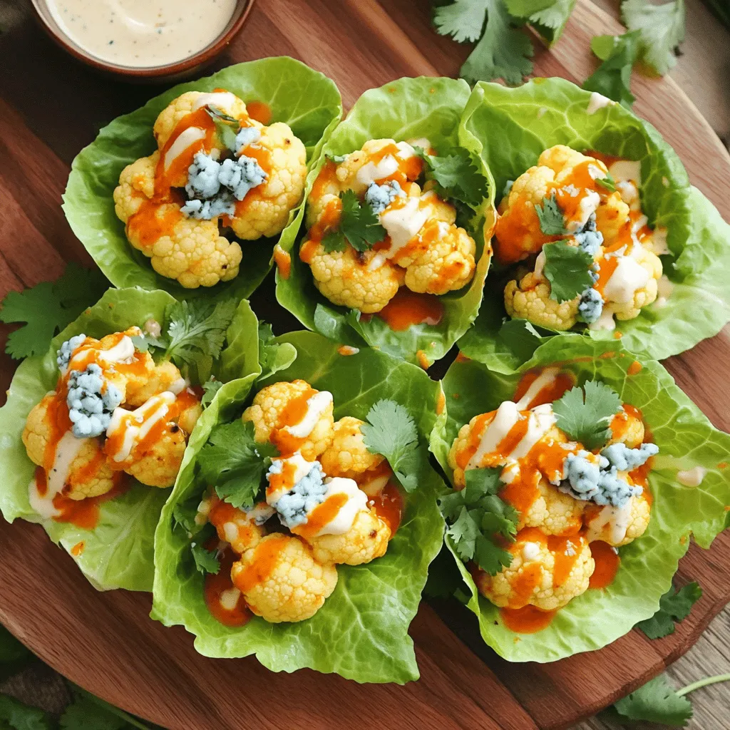 Buffalo Cauliflower Lettuce Wraps Einfaches Rezept