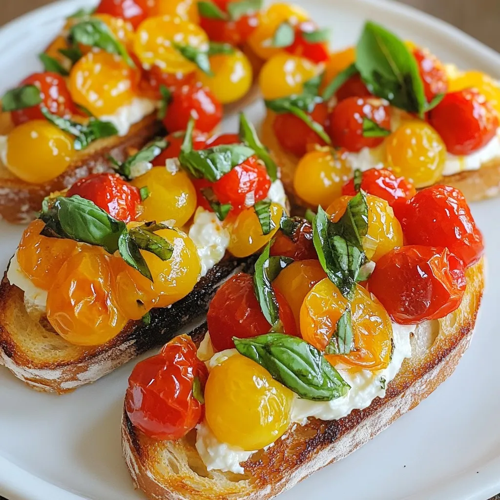Roasted Tomato Basil Bruschetta Einfache Genussidee