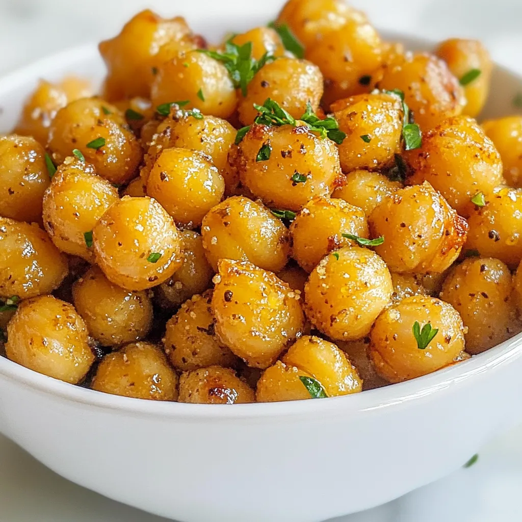 Knoblauch Kräuter Geröstete Kichererbsen Lecker Snack
