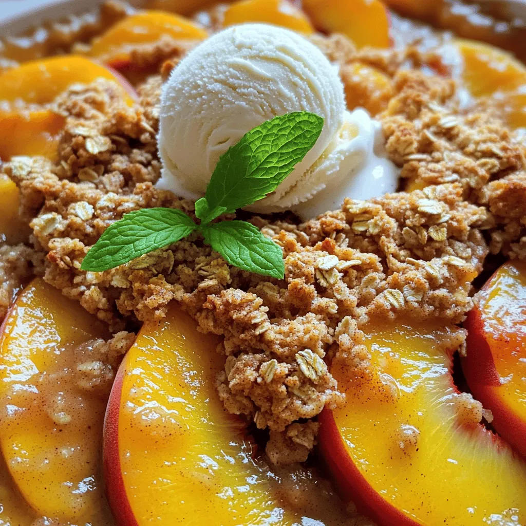 Leckeres Pfirsich Crisp mit Hafer-Topping Rezept