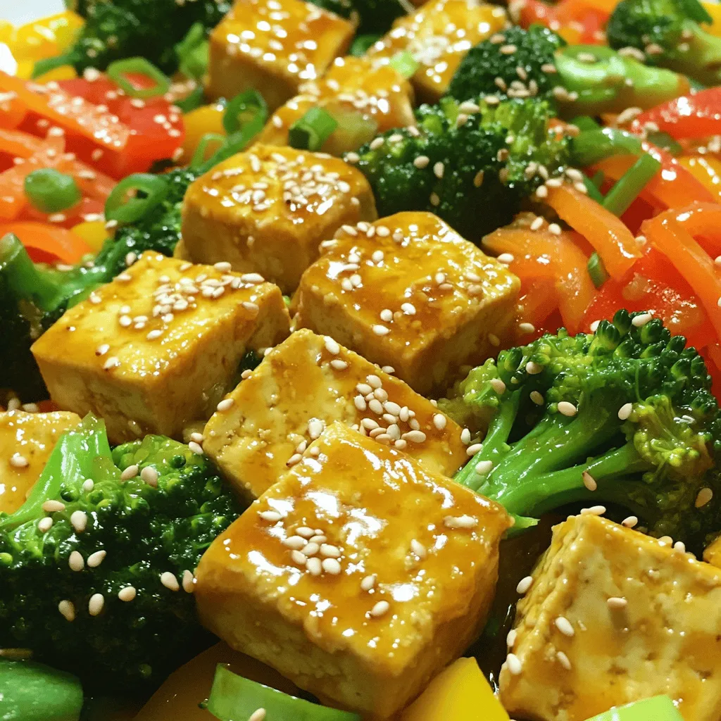 Krosses Tofu Stir Fry mit frischem Gemüse kochen