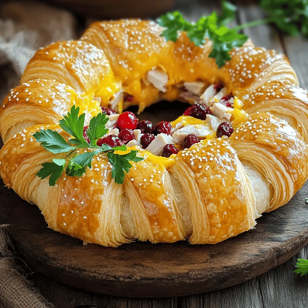 Um den schmackhaften Truthahn- und Cranberry-Crescent-Ring zuzubereiten, brauchst du einige einfache Zutaten. Für das Rezept benötigst du frischen Croissant-Teig, gekochten Truthahn, frische Cranberries oder Cranberrysoße, Frischkäse, Thymian, Knoblauchpulver, Salz, Pfeffer und ein Ei. Diese Zutaten machen den Ring herzhaft und lecker. Du kannst die genauen Mengen im Vollrezept nachlesen.