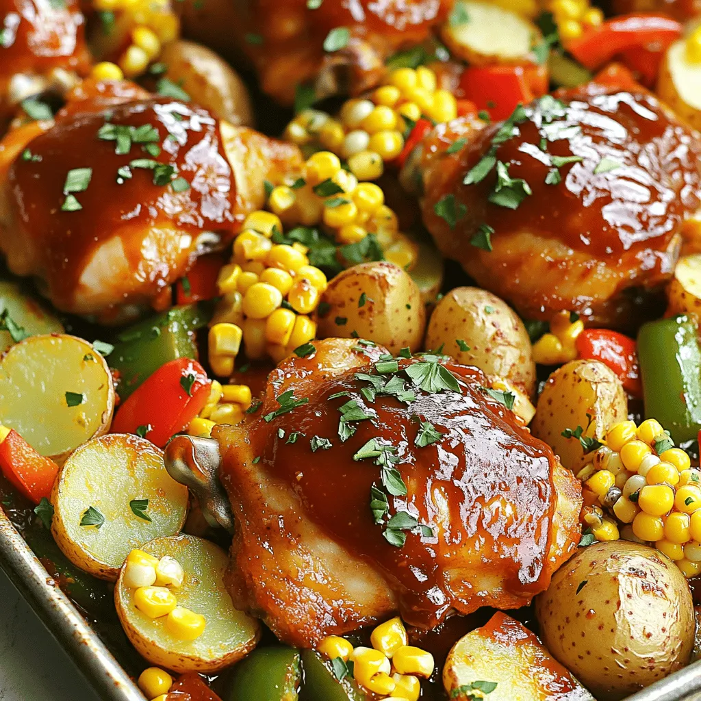 Blechpfanne BBQ Hühnchen Schnelles und schmackhaftes Gericht