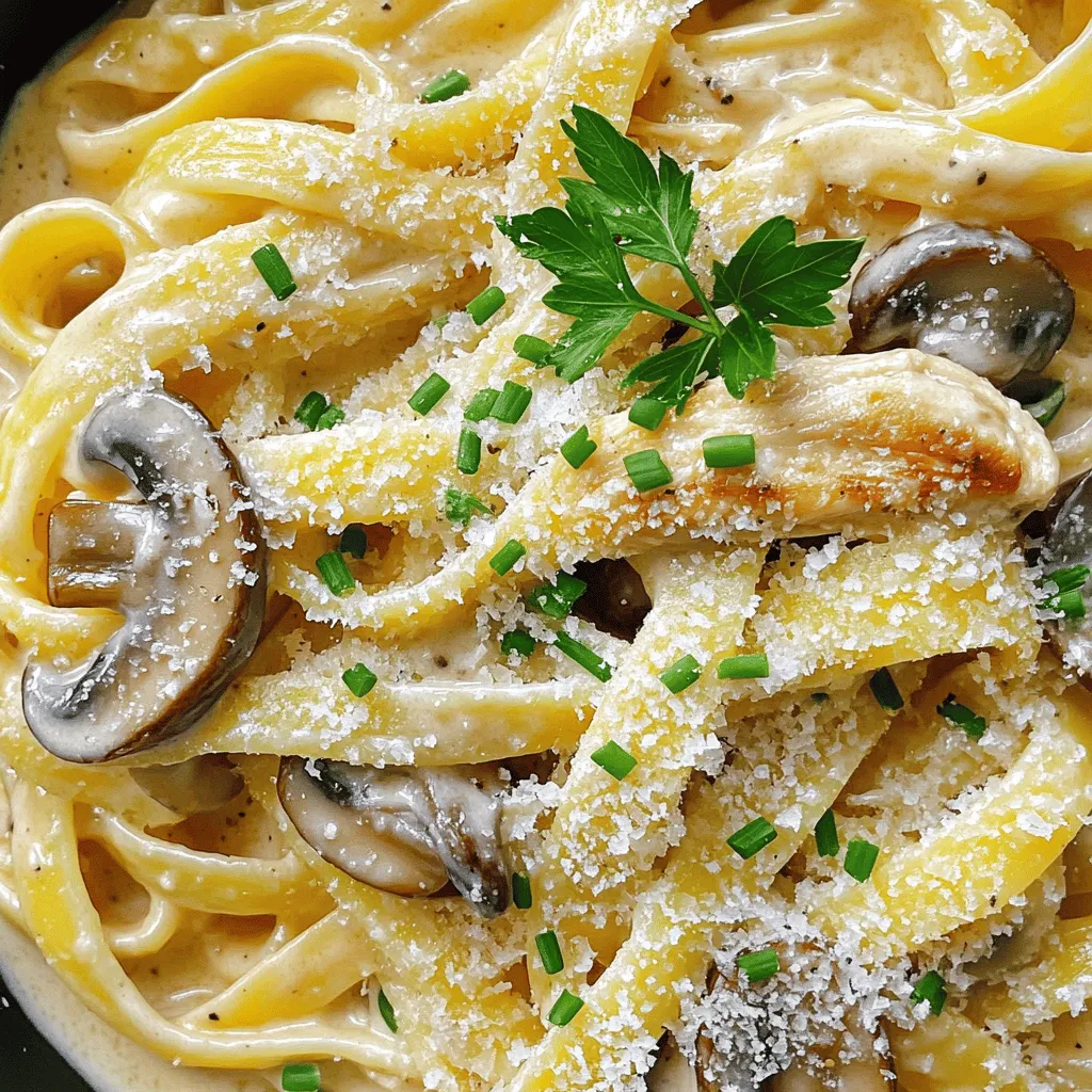 Schmackhafte Chicken and Mushroom Pasta in Silky Sauce