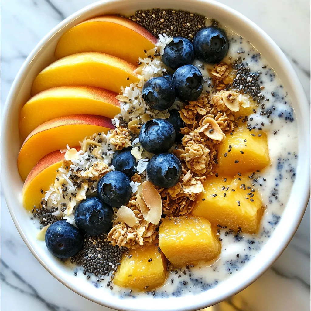 Leckere Blueberry Peach Smoothie Bowl Rezept Idee