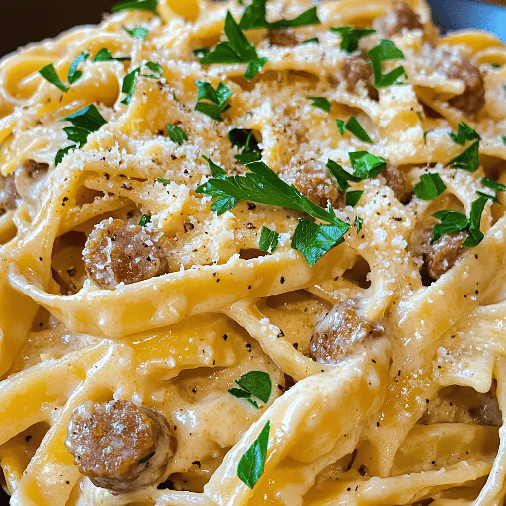 Sausage Alfredo Pasta Einfache und leckere Rezeptidee