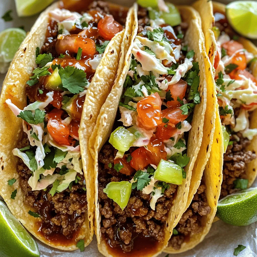 Knoblauch Butter Honig BBQ Tacos Lecker und Einfach