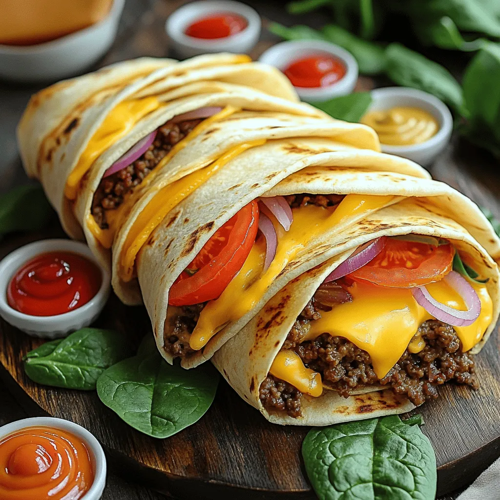 Für deine gegrillten Cheeseburger-Wraps brauchst du einige Hauptzutaten. Diese sind einfach zu finden und machen dein Gericht lecker. Hier sind die Zutaten: