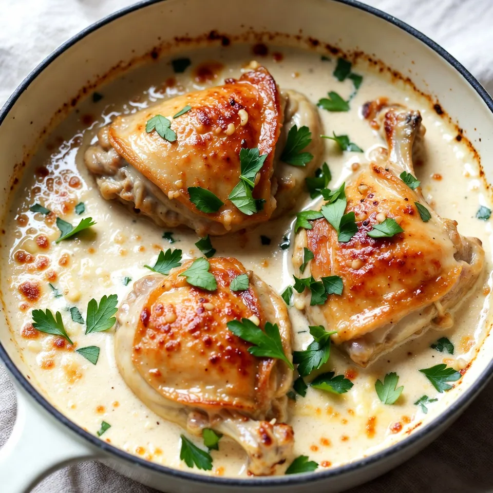 Creamy Garlic Parmesan Chicken Thighs Rezept Genießen