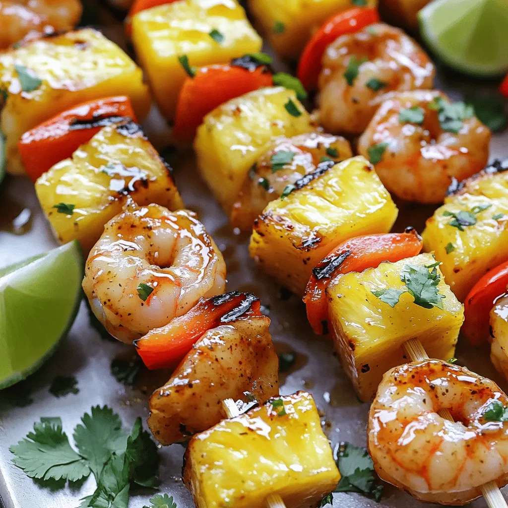 Spicy Pineapple Shrimp Skewers Einfache Grillrezepte