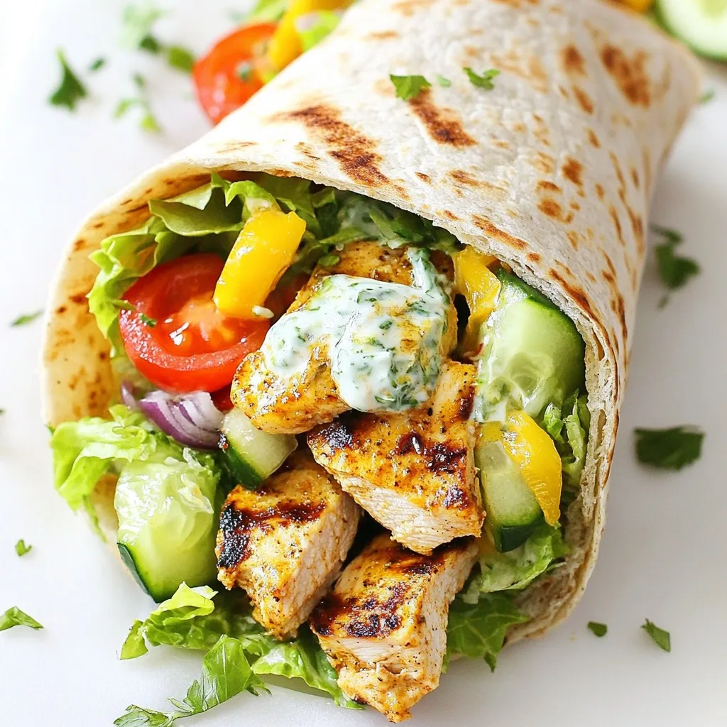 Griechische Hähnchen-Gyro-Wraps Frisch und Lecker
