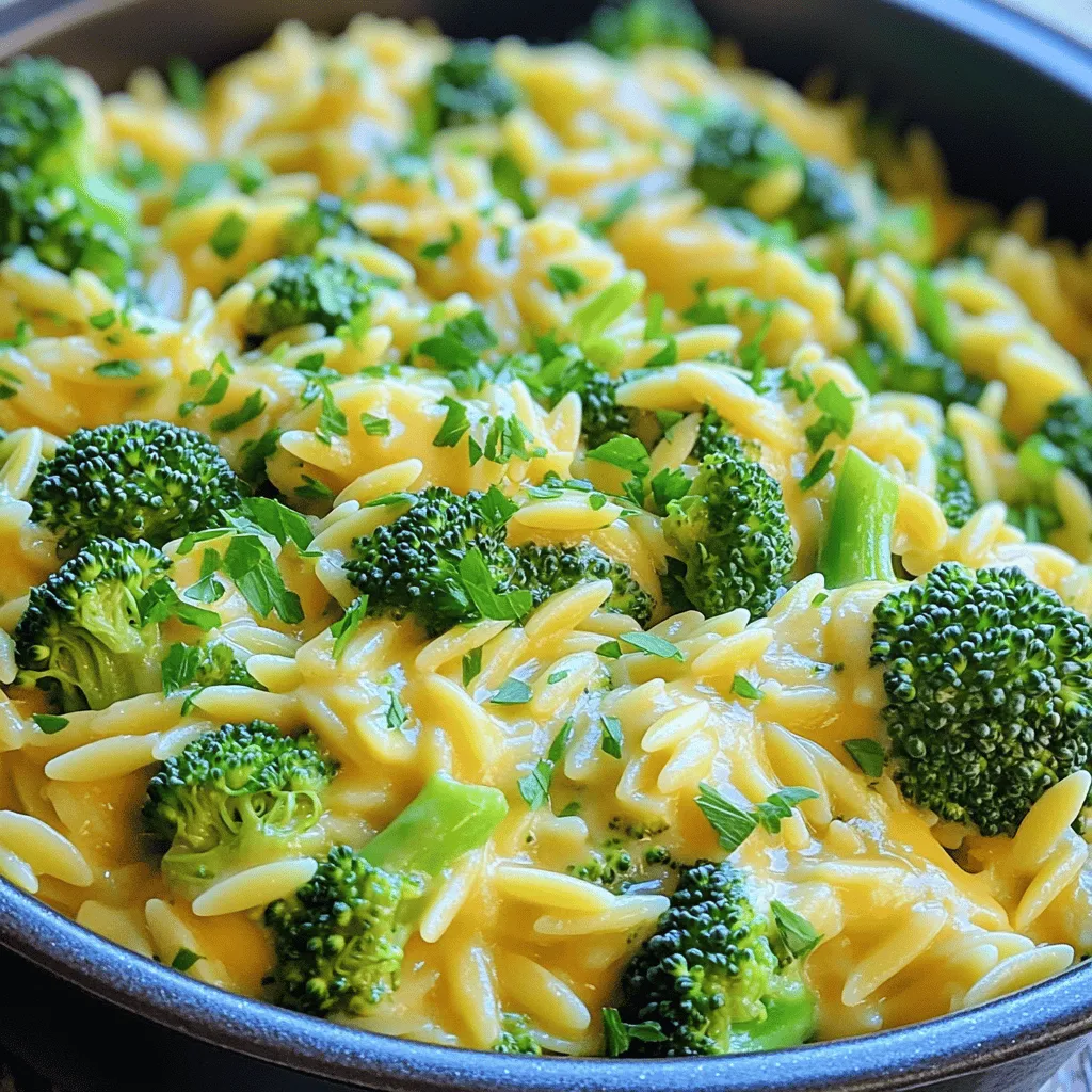 One-Pot Broccoli Cheddar Orzo Schnelle und leckere Mahlzeit