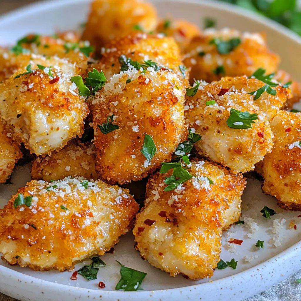 Spicy Garlic Parmesan Chicken Bites Einfaches Rezept