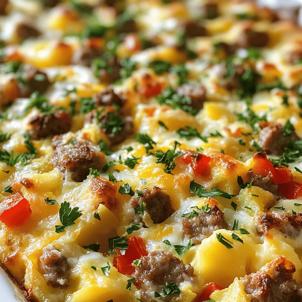 - 300g frische Frühstückswurst, ohne Haut - 4 große Eier - 250ml Milch