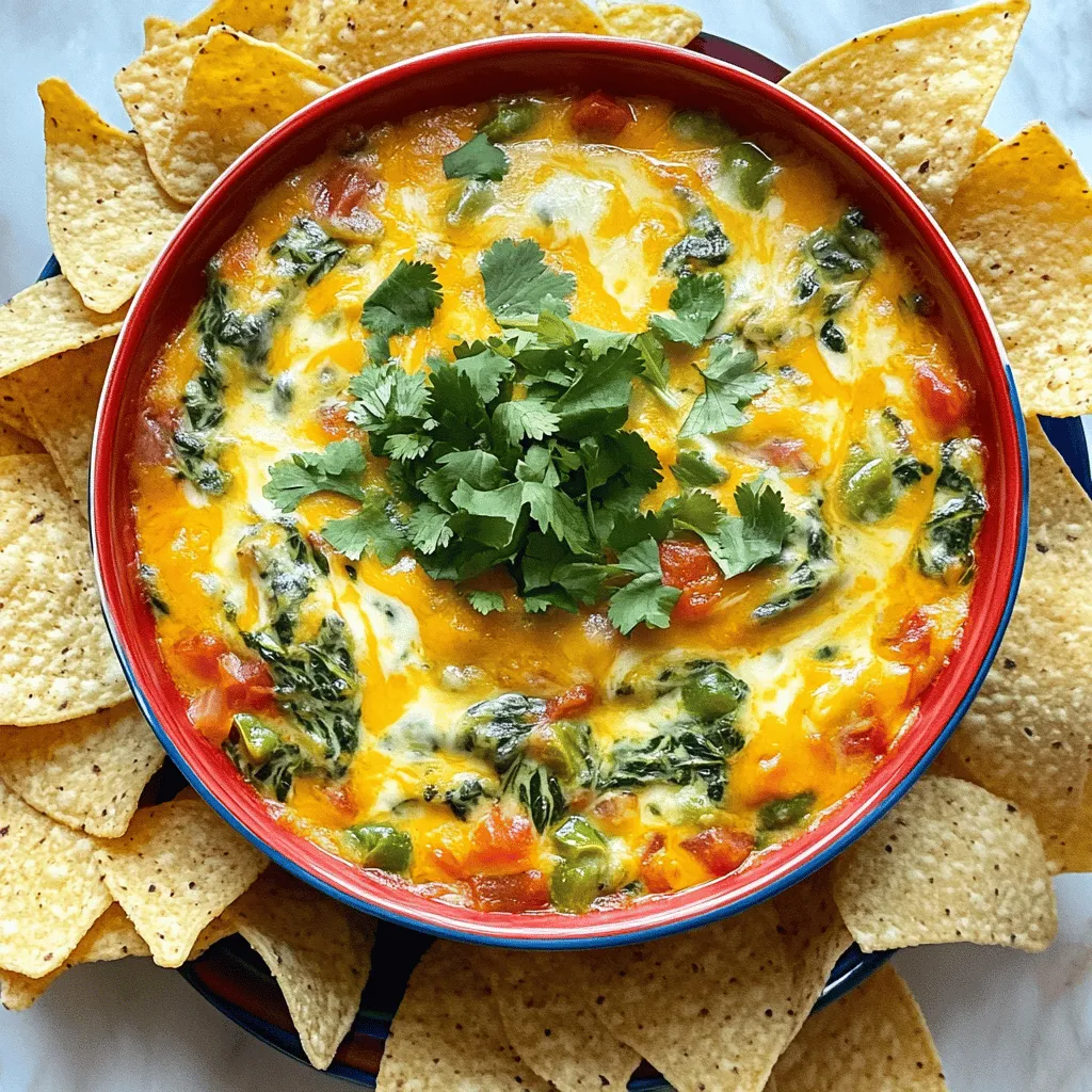 Pepper Jack Spinach Queso Dip Einfache und Leckereien