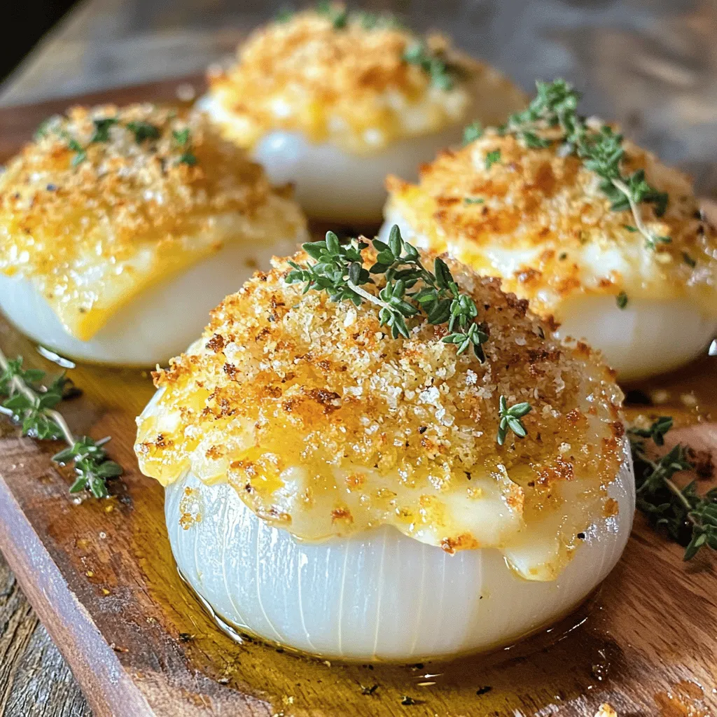 Um Fiori di cipolla al forno zuzubereiten, benötigen Sie einige einfache Zutaten. Die Hauptzutat sind große Zwiebeln, etwa vier Stück. Sie brauchen auch 200 g geriebenen Käse wie Pecorino oder Parmesan. Semmelbrösel, Knoblauch, Olivenöl, frische Kräuter und Gewürze sind ebenfalls wichtig. Diese helfen, den Zwiebeln viel Geschmack zu geben.