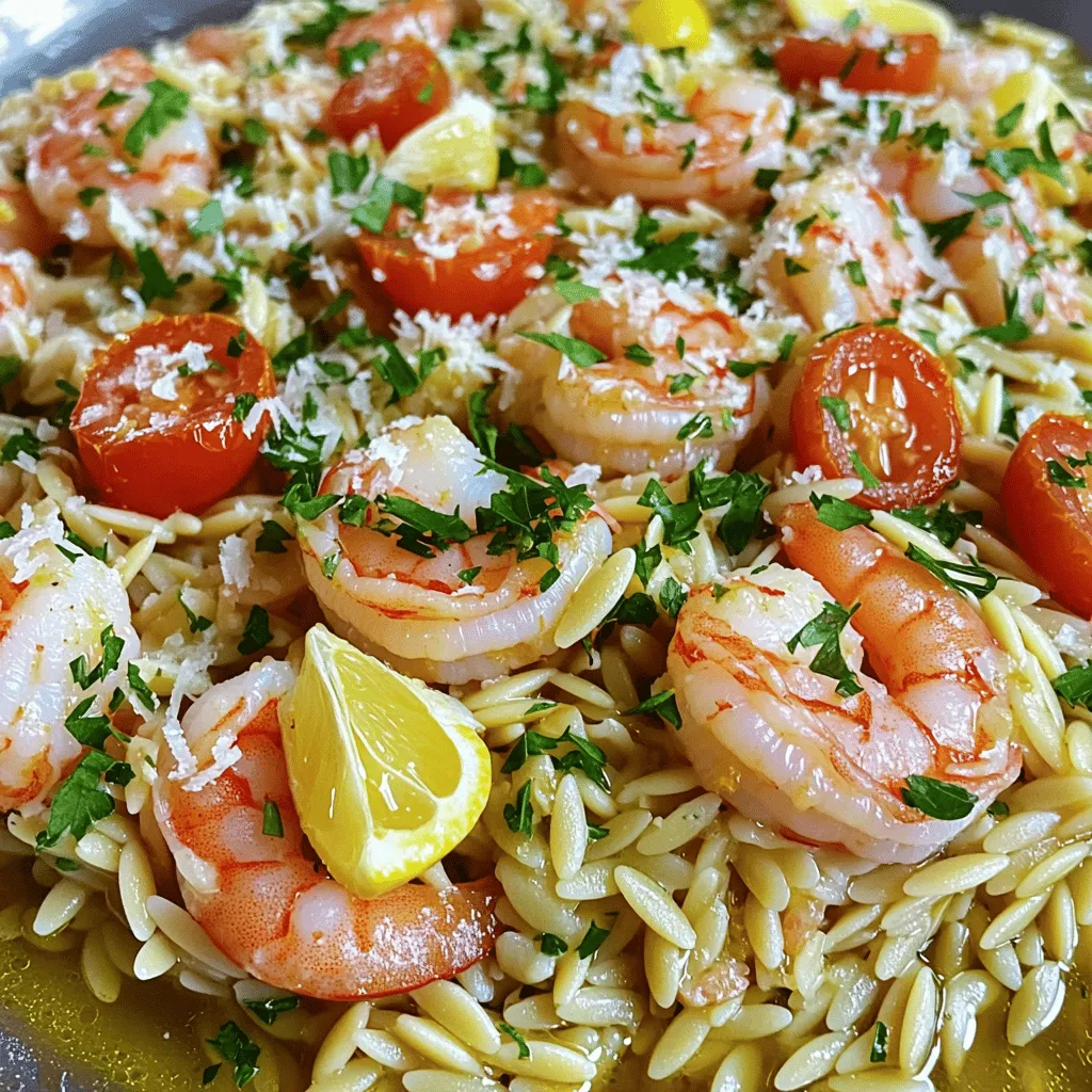 Lemon Garlic Shrimp Orzo Einfache und leckere Mahlzeit