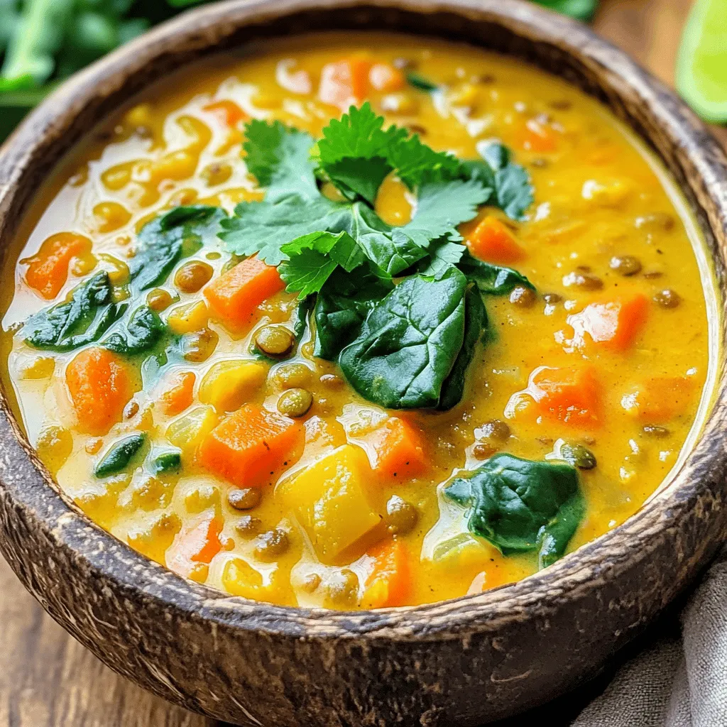 Köstliche Slow Cooker Coconut Curry Lentil Soup receta