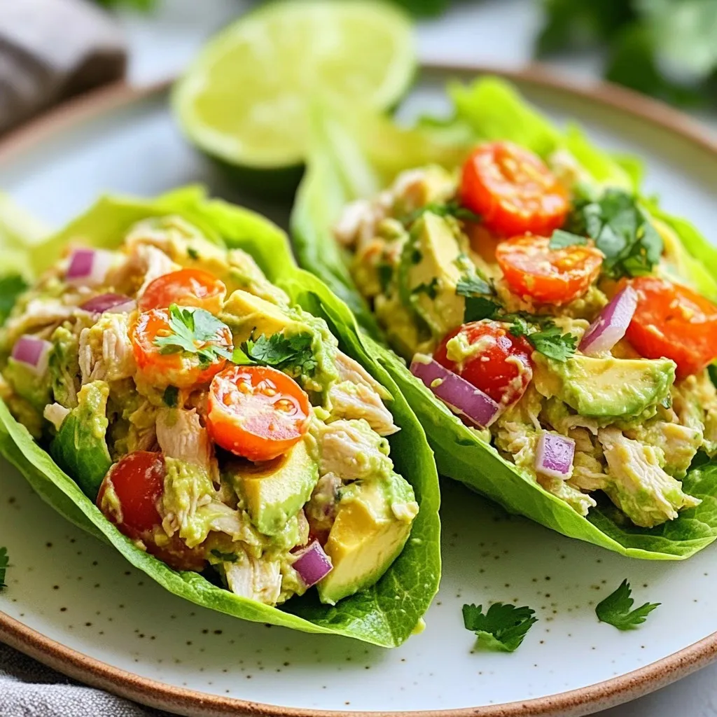 Avocado Chicken Salad Lettuce Wraps leicht gemacht