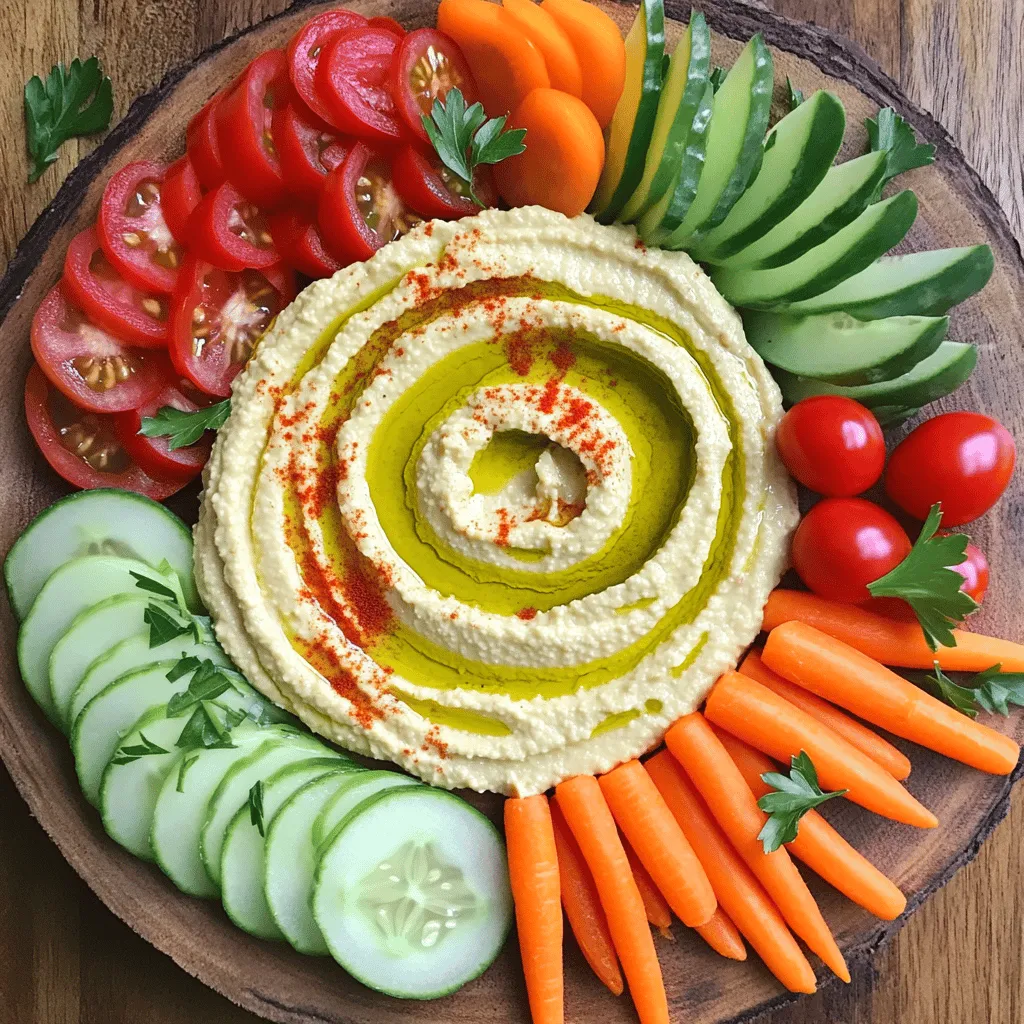 Hummus and Veggie Platter Frisch und Einladend Arrangiert