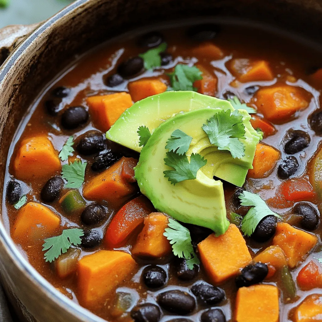 Süßkartoffel Schwarzbohnen Chili herzhaft und nahrhaft