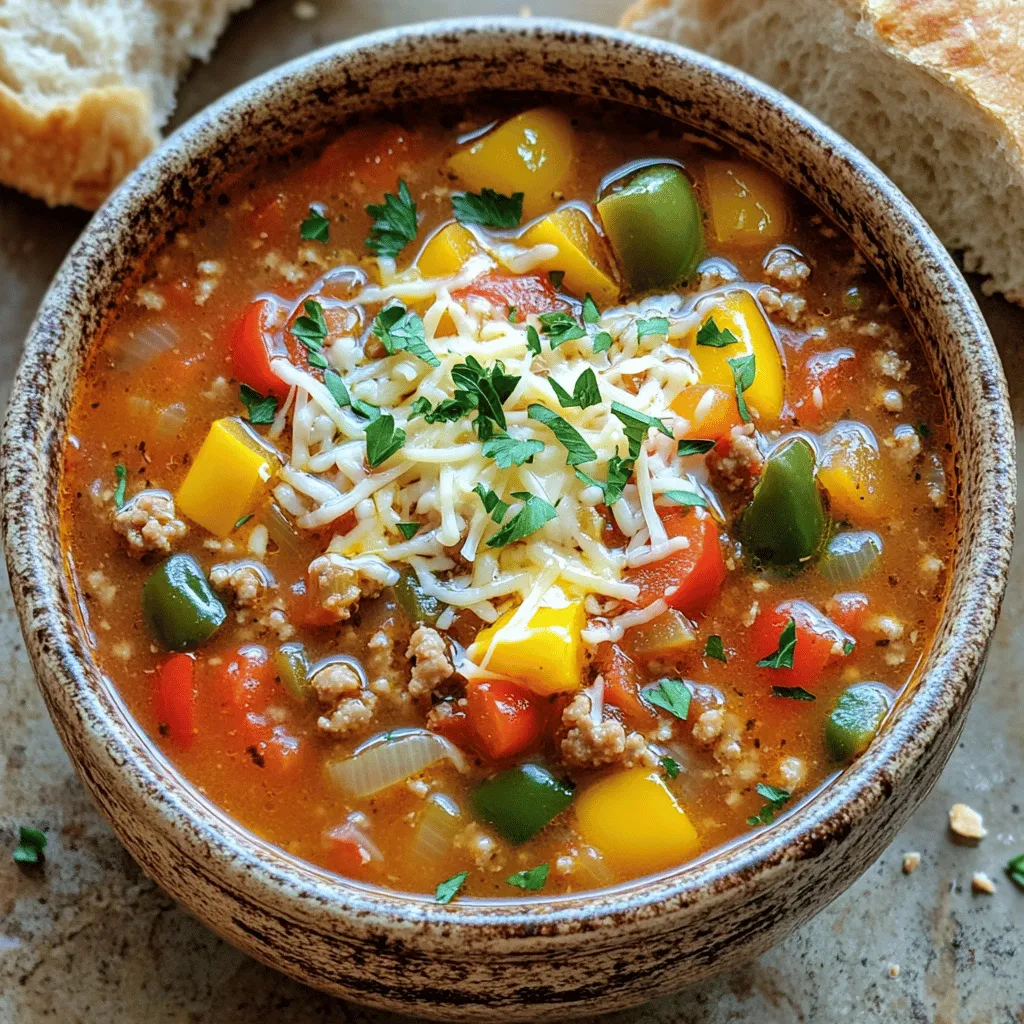 Leckere Slow Cooker Stuffed Pepper Soup Rezept