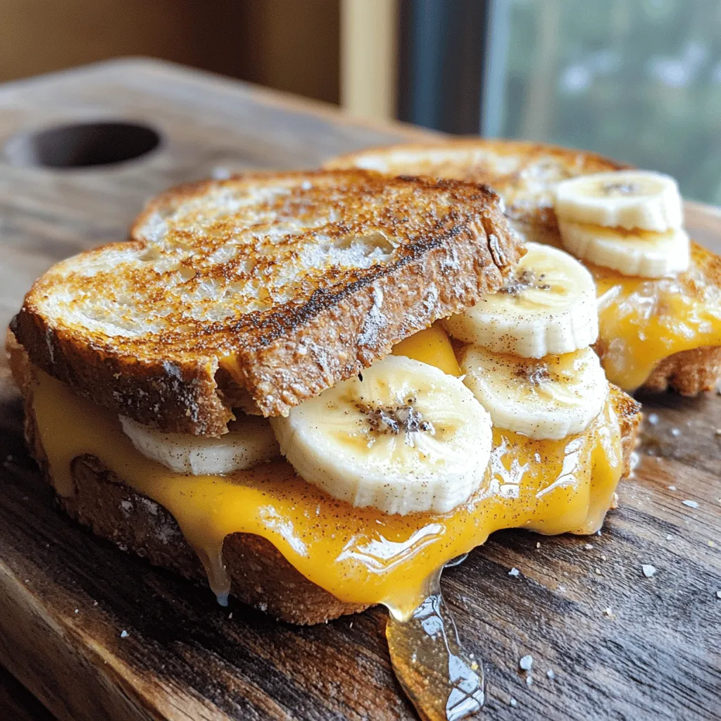 Honig-Banane Gegrillter Käse Sandwich Genuss Pur