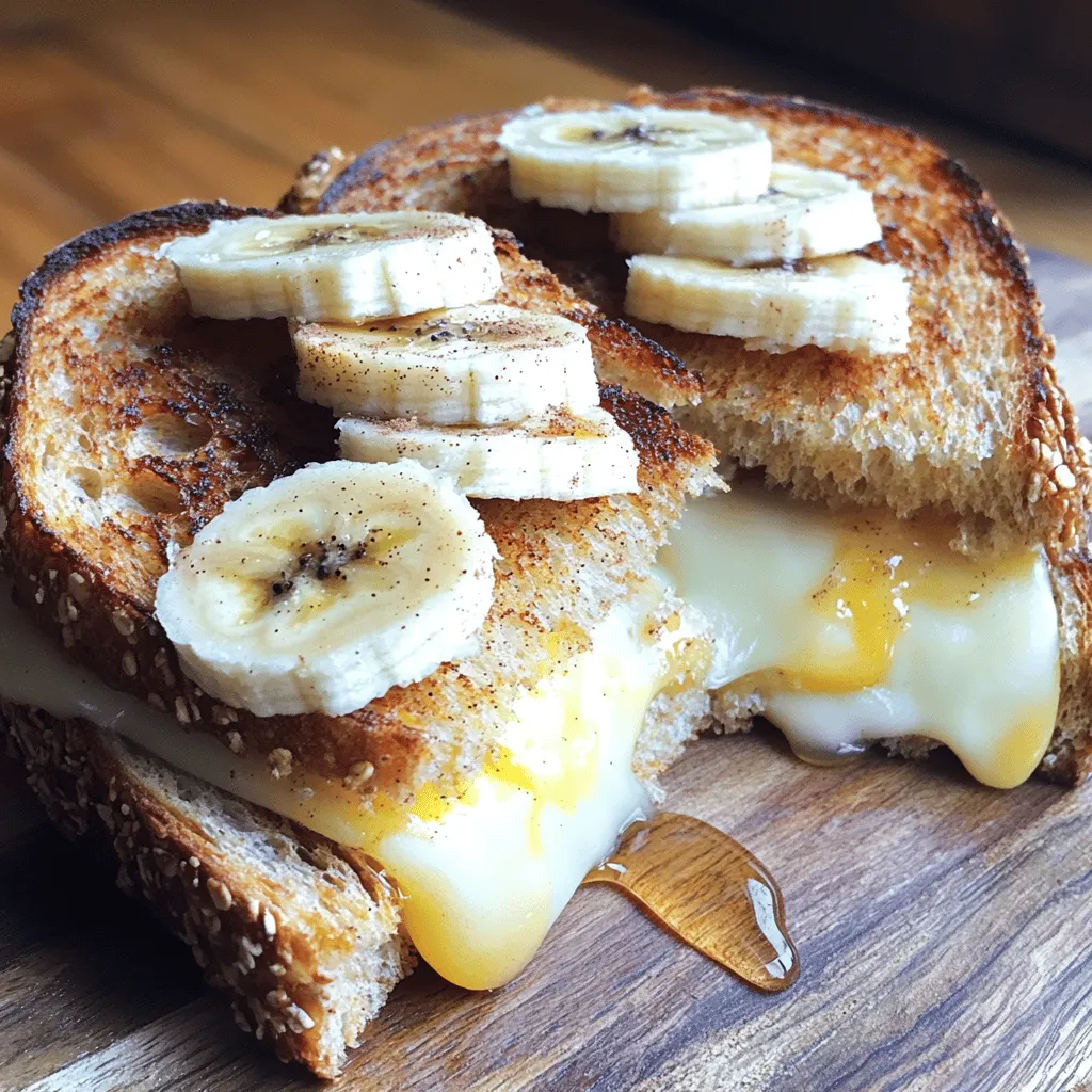 Um ein köstliches Honig-Banane Gegrillter Käse Sandwich zu machen, brauchst du folgende Zutaten: