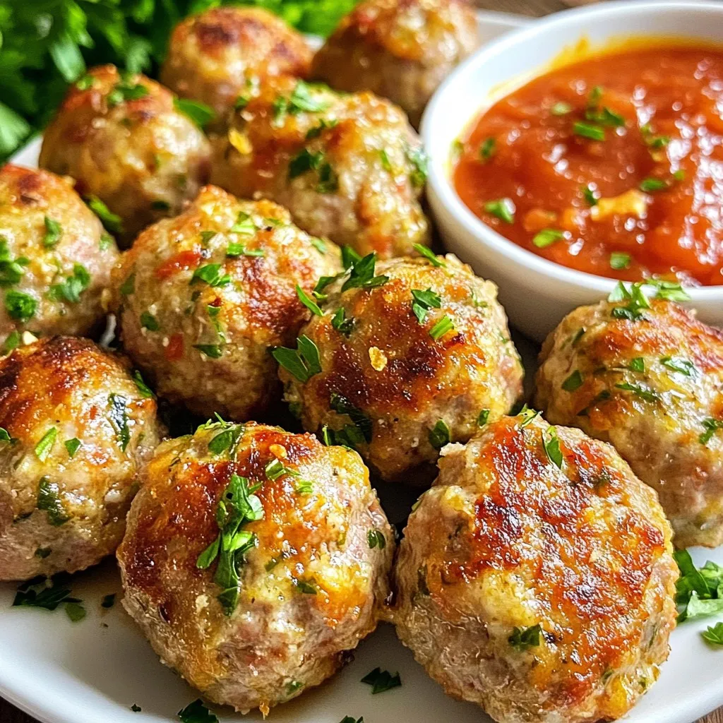 Garlic Parmesan Air Fryer Turkey Meatballs Rezept
