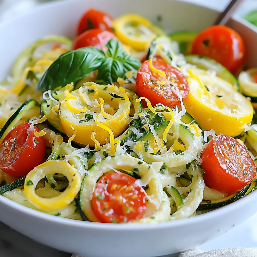Lemon Parmesan Zucchini Pasta Frisch und Einfach