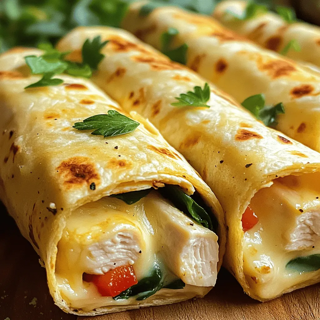 Cheesy Garlic Chicken Wraps Einfaches und leckeres Rezept