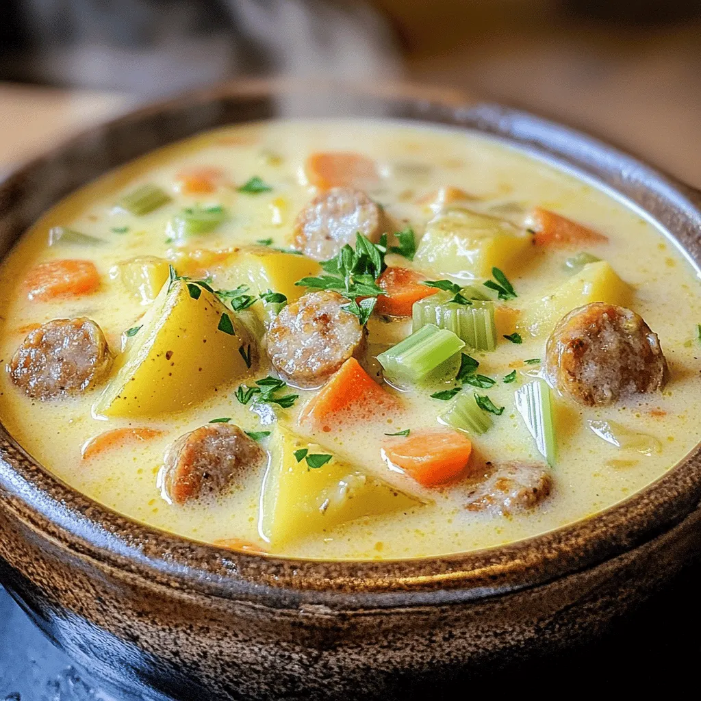 - 500 g festkochende Kartoffeln, gewürfelt - 250 g Wurst (z.B. Bratwurst oder Chorizo), in Scheiben geschnitten - 1 große Zwiebel, gewürfelt - 2 Knoblauchzehen, gehackt - 2 Karotten, gewürfelt - 1 Selleriestange, gewürfelt - 1 l Gemüsebrühe - 200 ml Sahne - 2 EL Olivenöl - 1 TL Paprikapulver - Salz und Pfeffer nach Geschmack - Frische Petersilie zum Garnieren