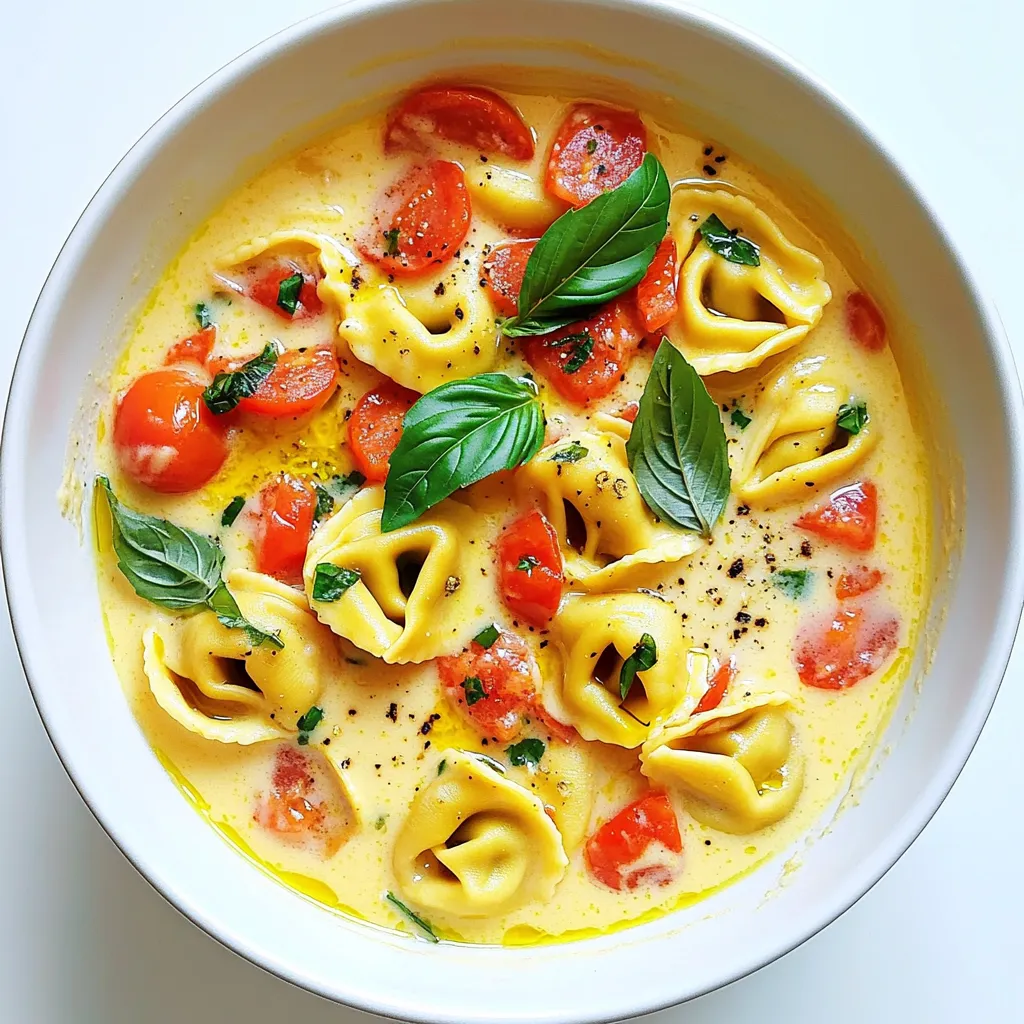 One-Pot Tomato Basil Tortellini Alfredo Genussgericht