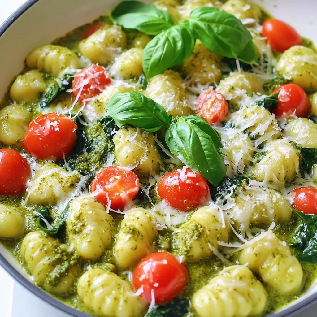 Minute Creamy Pesto Gnocchi Skillet Einfaches Rezept