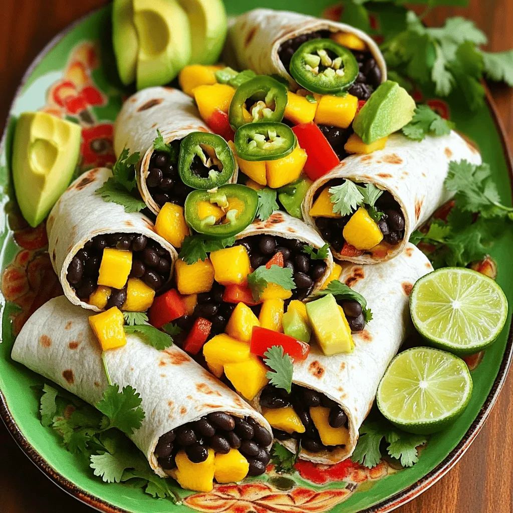 Würzige Mango Schwarze Bohnen Wraps Frisch und Einfach