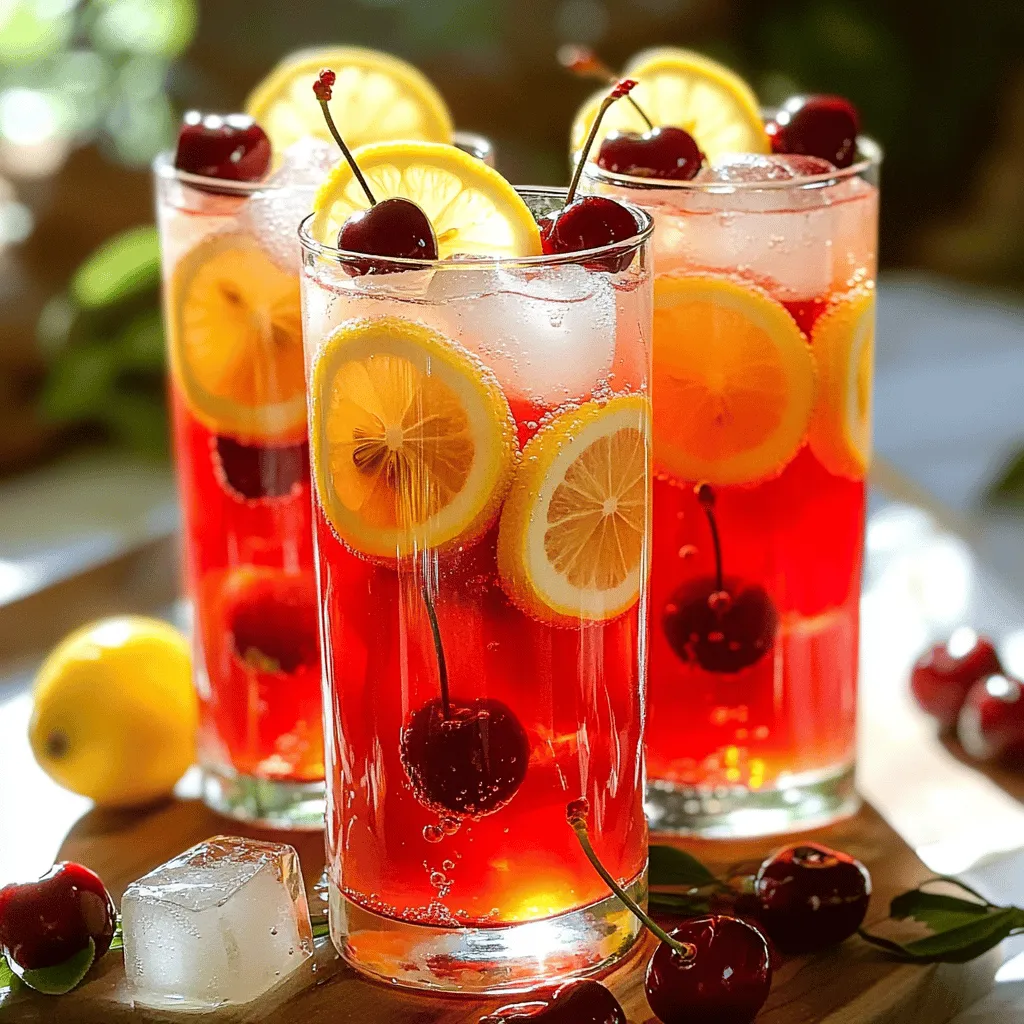 Cherry Lemonade Cooler Erfrischendes Sommergetränk