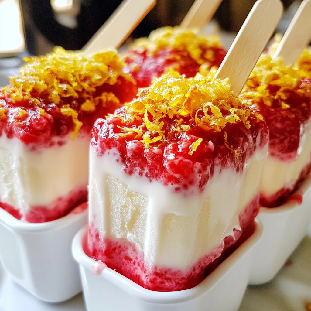 Raspberry Lemon Yogurt Pops Frisch und Lecker Genießen