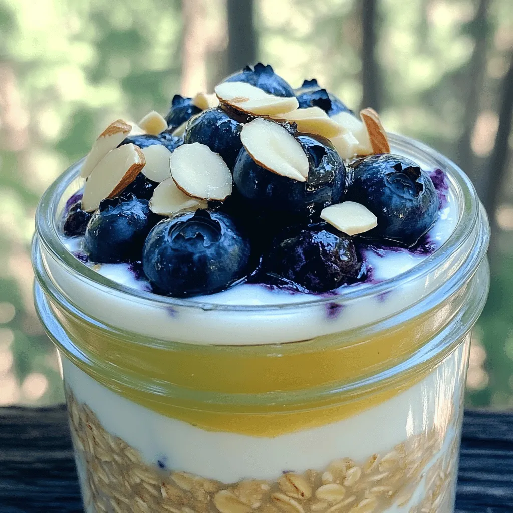 Heidelbeeren Mandel Overnight Oats Einfaches Rezept