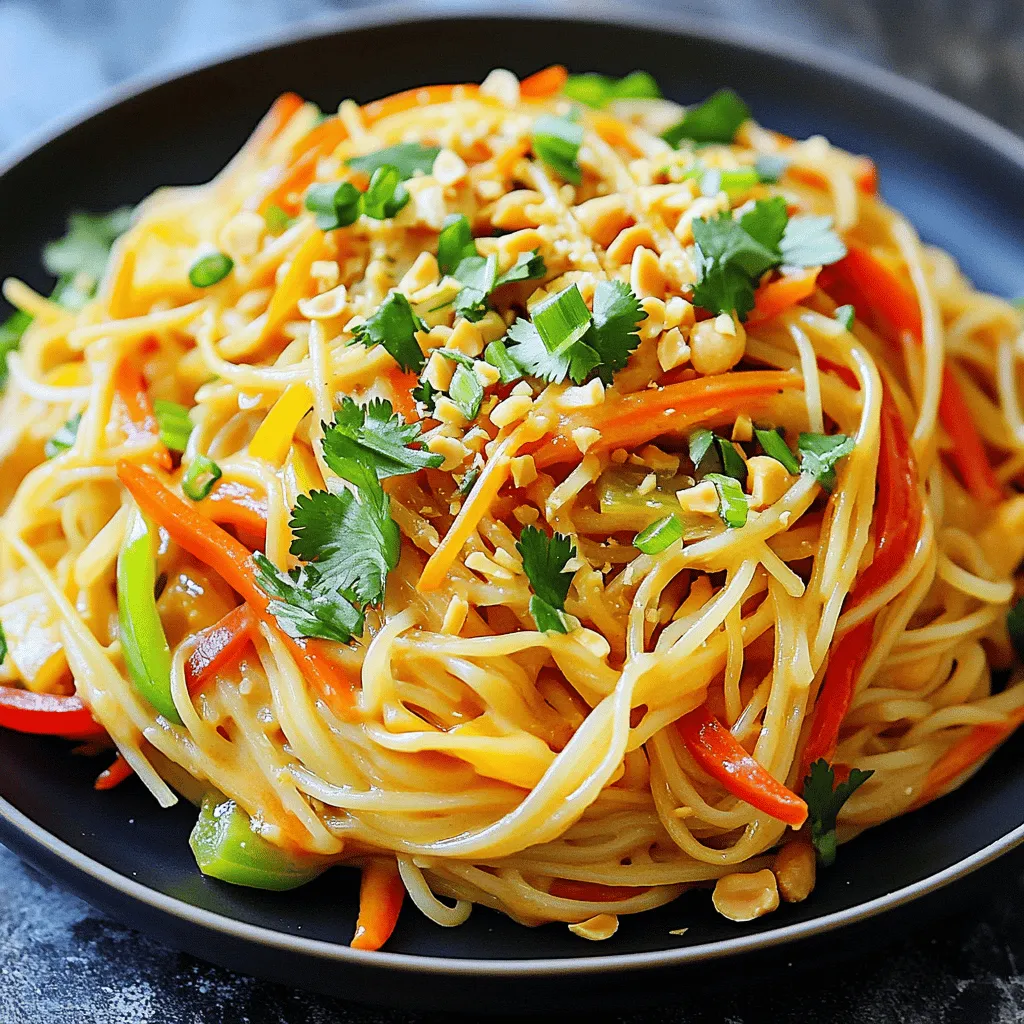 Einfache Thai Peanut Noodles Schnelle und leckere Mahlzeit