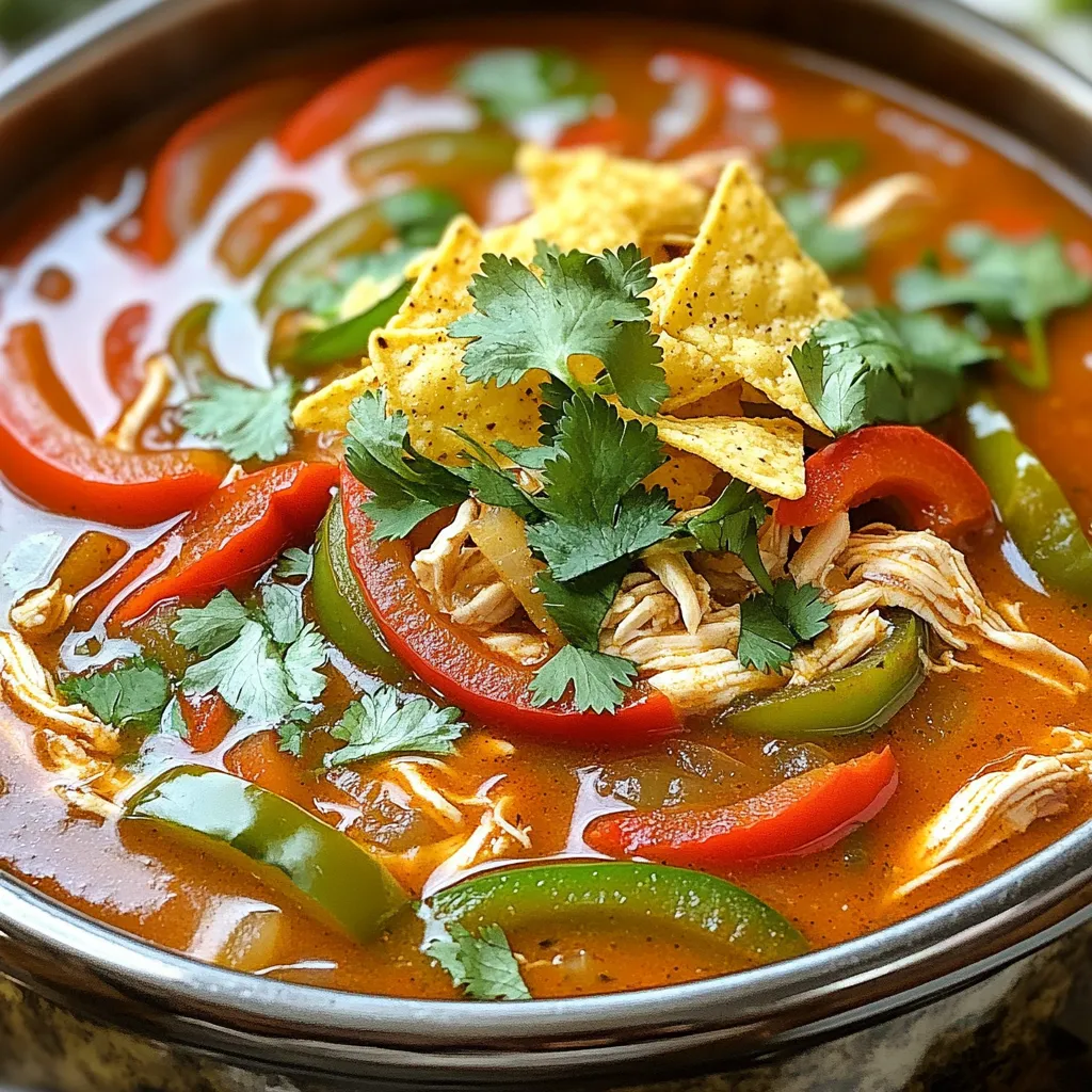 Leckere Slow Cooker Chicken Fajita Soup für jeden Tag