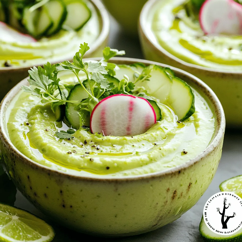 Avocado Cucumber Gazpacho Frisch und Erfrischend