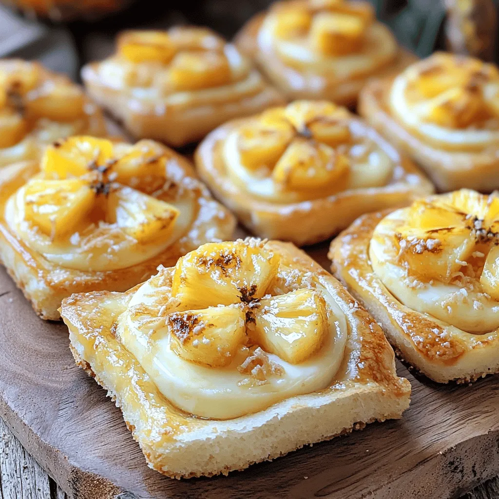 - 1 Päckchen Königliche Hawaiianische Brotleib - 250 g Frischkäse, weich - 100 g Puderzucker - 100 g Ananasstückchen, abgetropft - 50 g Kokosraspeln