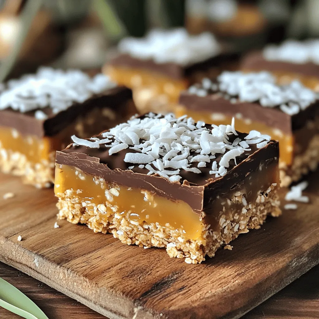 No Bake Caramel Coconut Bars Einfache und Fluffige Snack