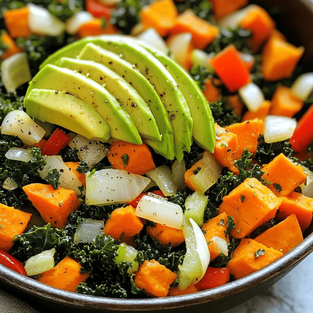 Süßkartoffel Kale Skillet Einfache und gesunde Mahlzeit