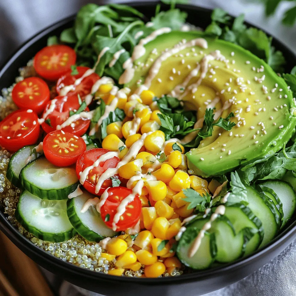 Sommer Veggie Bowl mit Zitronen-Tahini-Dressing