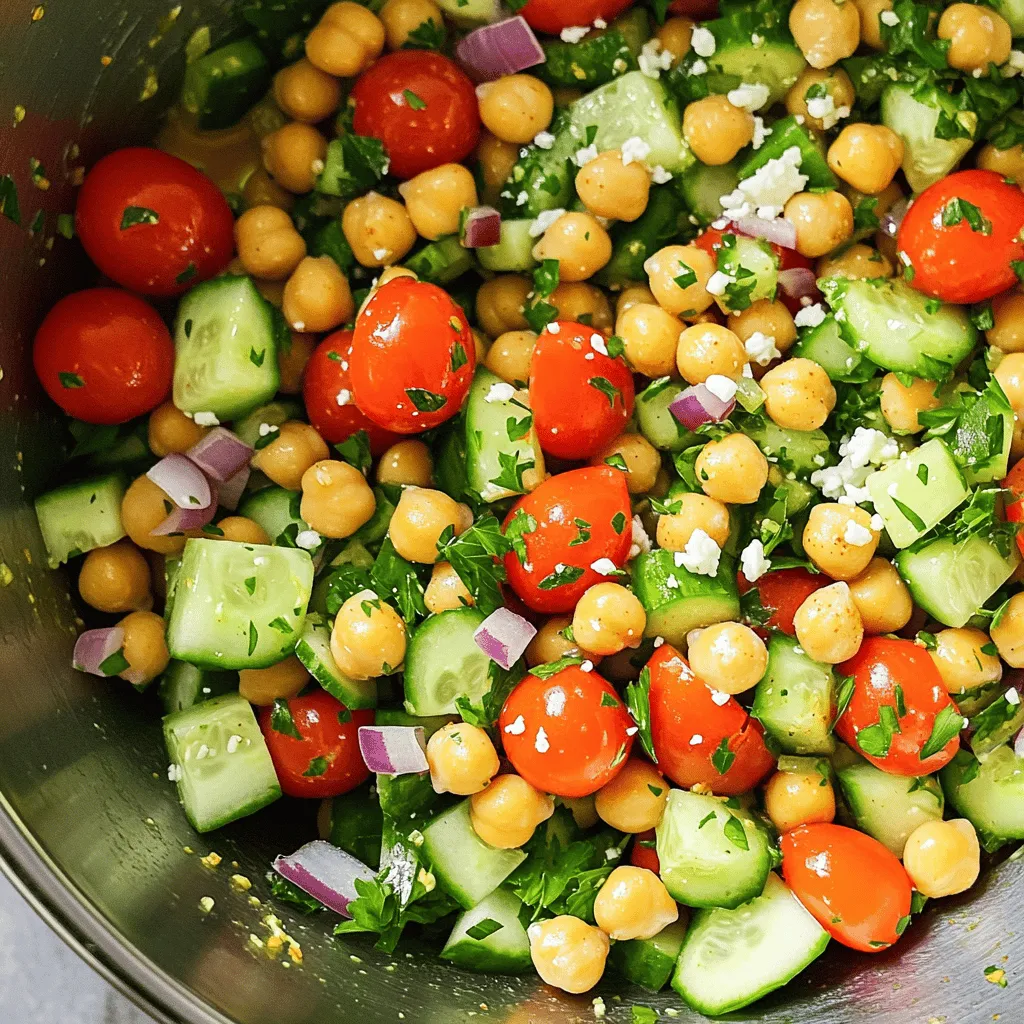 Lemon Garlic Chickpea Salad Frisch und Einfach Zubereiten