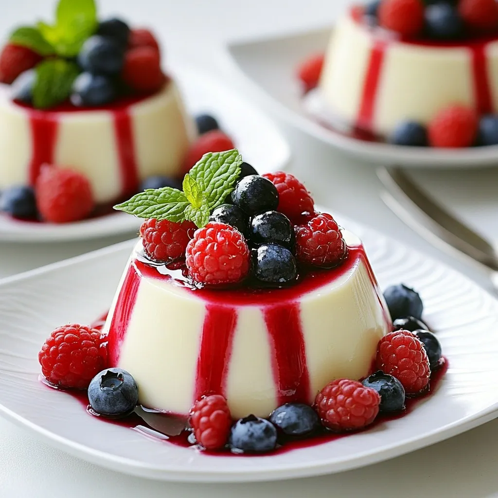 Vanilla Bean Panna Cotta mit Beerensauce Köstlich