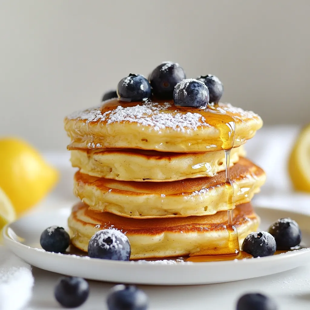 Lemon Blueberry Ricotta Pancakes Frisch und Lecker